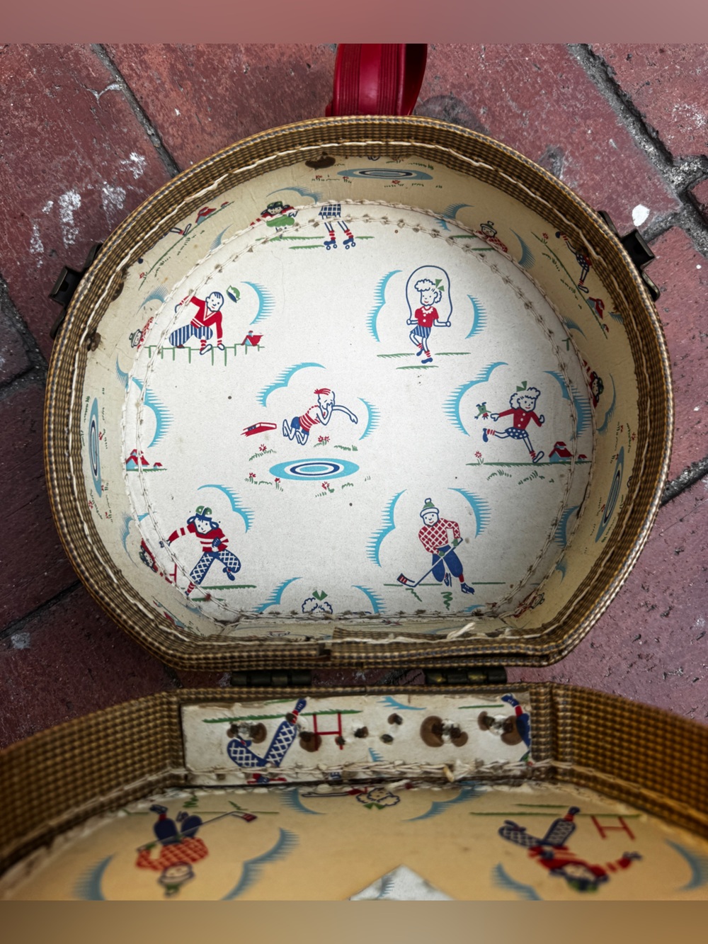 50s Vintage Small Hard Case Circus Luggage Clowns - Picture 6 of 12